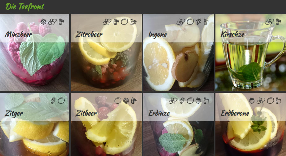 Screenshot von der Teefront Seite